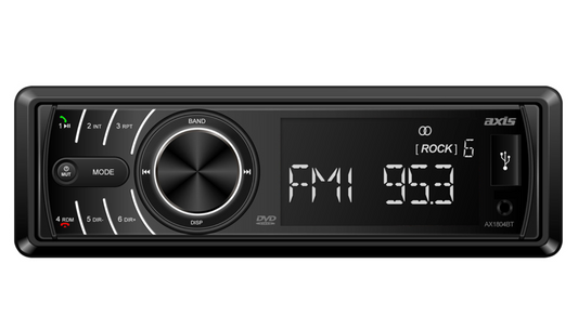 Axis CD DVD AM/FM Bluetooth Single DIN Receiver 12/24V AX1804BT