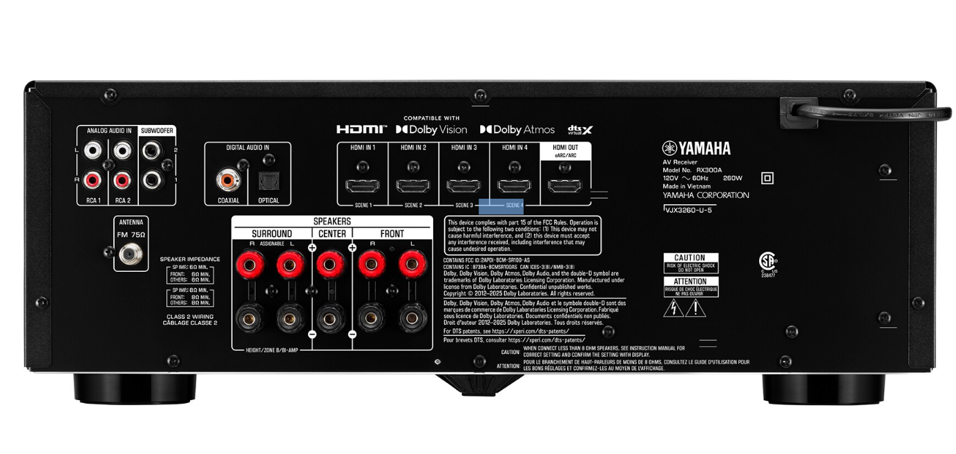 Yamaha Cinema Receiver 5.2ch 5x70w Atmos BT FM VJJ3420 RX300A