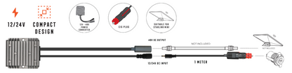 Starlink Mini 12VDC TO 48VDC 3A Stepup Convertor Cig Lighter Lead 1m SM-CIG48V