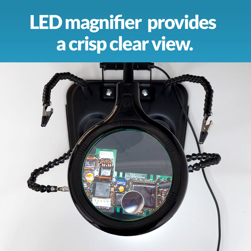 Flexible Helping Hands With LED Magnifier T1463