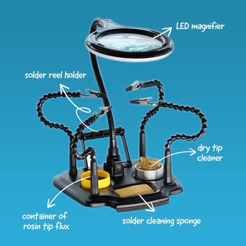 Flexible Helping Hands With LED Magnifier T1463