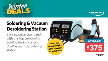 Soldering Iron & Desoldering Station Combination 60W Soldering & 90W Vacuum T2052