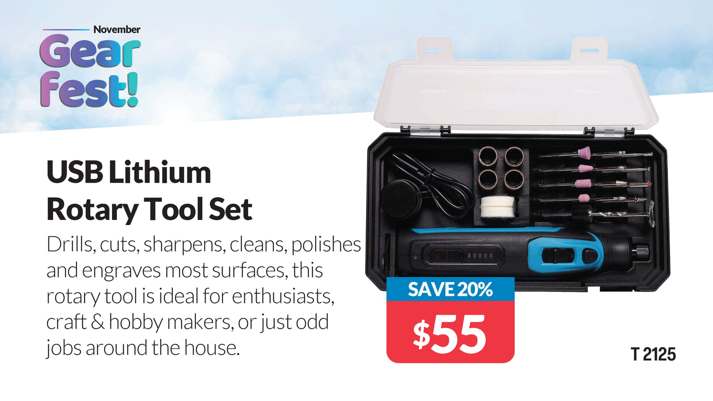 Rotary Tool USB Lithium 25,000Rpm T2125