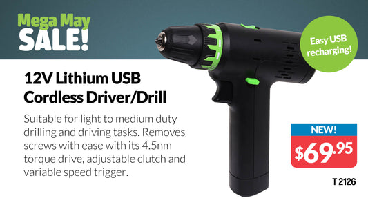Drill Driver Cordless USB Rechargeable T2126