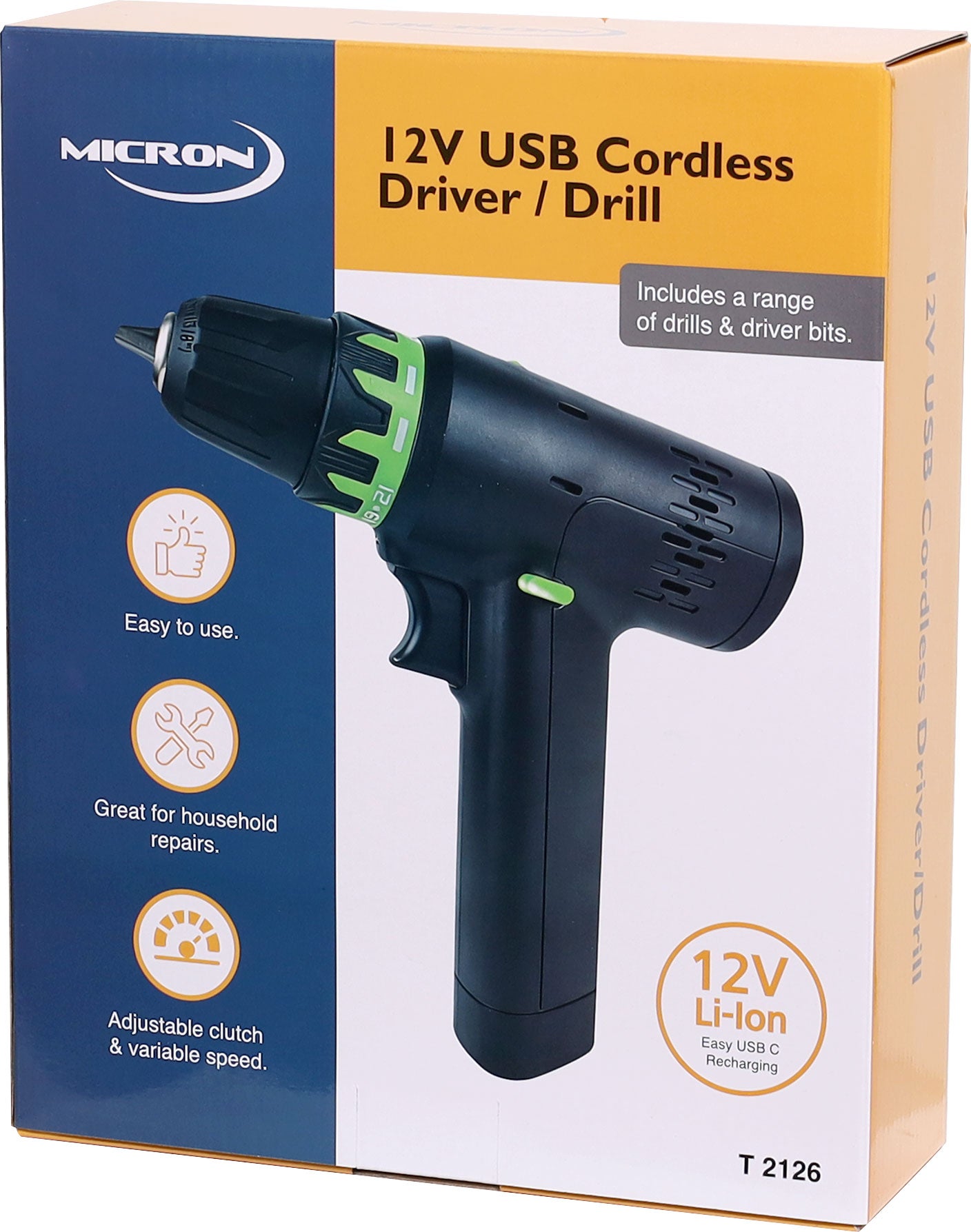 Drill Driver Cordless USB Rechargeable T2126