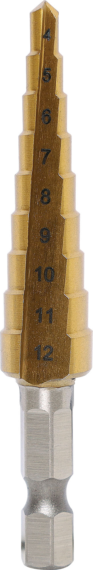 Cutting & Drilling 4 to 12mm / 9 Step Drill Bit T2332