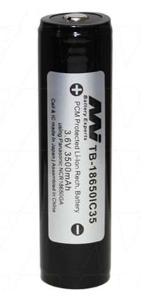 Battery 18650 LiION 3.7v 3500mah PCM Protected TB-18650IC35-BP1