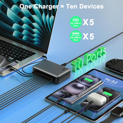 Charging Station 540w 10-port USB 5C/5A TCS710ACC