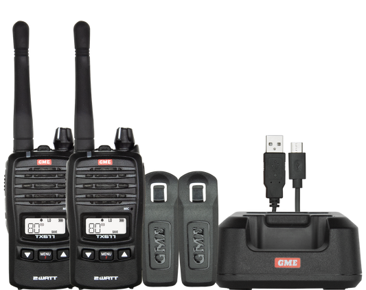 GME 2 Watt UHF CB Handheld Radio -Twin Pack TX677TP