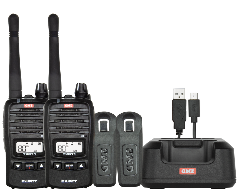 GME 2 Watt UHF CB Handheld Radio -Twin Pack TX677TP