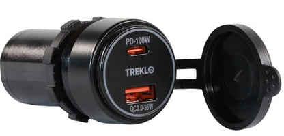 Treklo PD PRO USB-A+USB-C Charger Port 100w Backlit USB-100W-QC-LIT