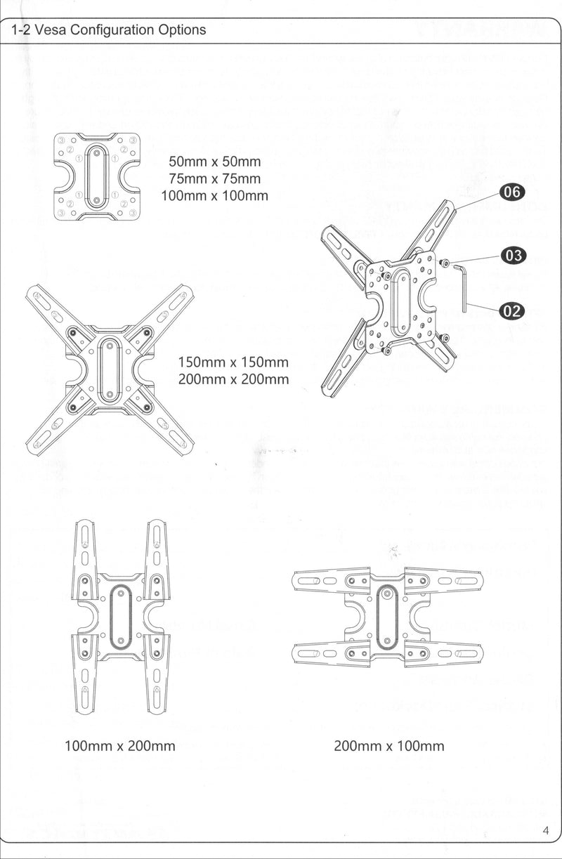 Caravan TV Wall Mt Bracket Dual Arm Vesa 10kg TVBK32