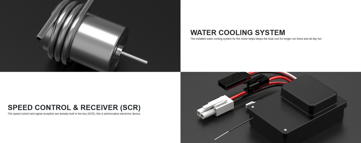 UDI RC Sklater Boat 13in 2.4ghz Black UDI-034BLACK