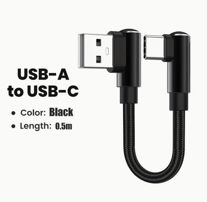 USB A Right Angle To Type-C Right Angle Armoured USB Cable UE1810123/B.5