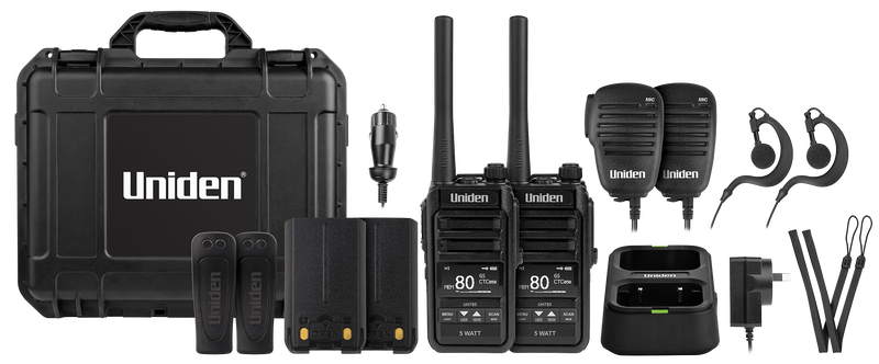 Uniden 5 Watt UHF Waterproof UHF CB Handheld Tradies Pack UH785-2TP