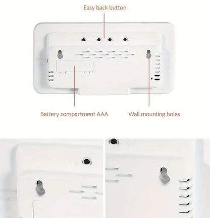 Clock Voice Activated Led Blue Digital With Dual Alarm, Calendar, Weekdays, Temperature Display Rk1361647/BB