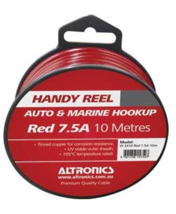 Hook Up Handyman Cable Reel 18AWG Tinned Red 10m W2410