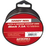 Hook Up Handyman Cable Reel 18AWG Tinned Black 10m W2411