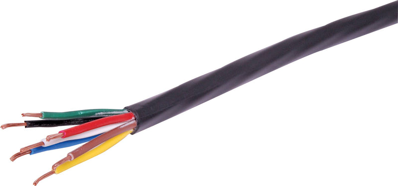 Power Cable 16AWG 7 Core 10A Trailer Cable per m Black W4223