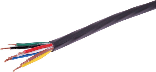 Power Cable 19AWG Black 7 Core Trailer Cable Sold by the Meter W4222