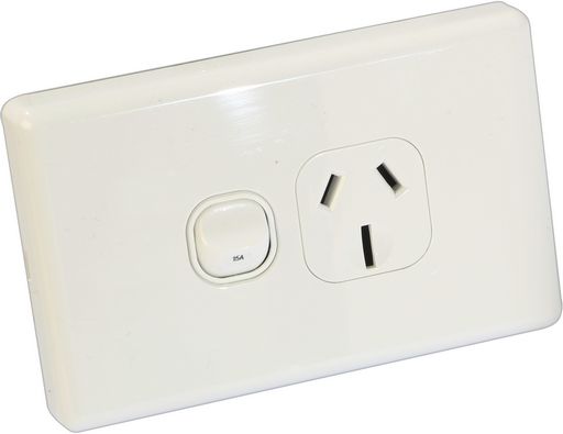 Mains 15a Single Wall Power Outlet WP1115