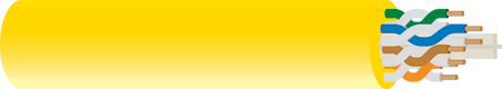 Data Cable Cat6 U/UTP LAN Data Cable Yellow Sold by the Meter WR7137