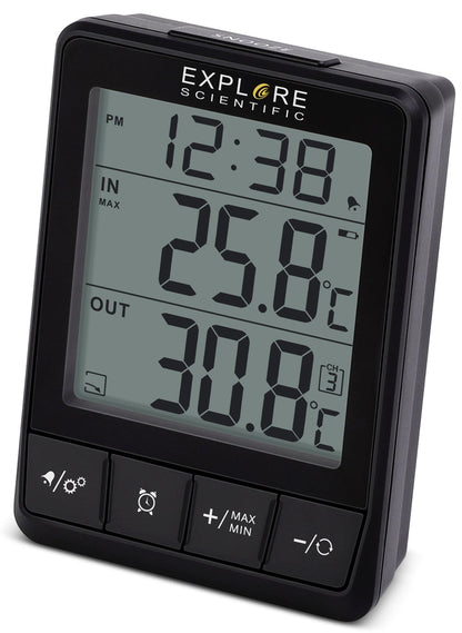 Explore Scientific Weather Station Indoor Outdoor Temp Humidity 121104 WSH0002