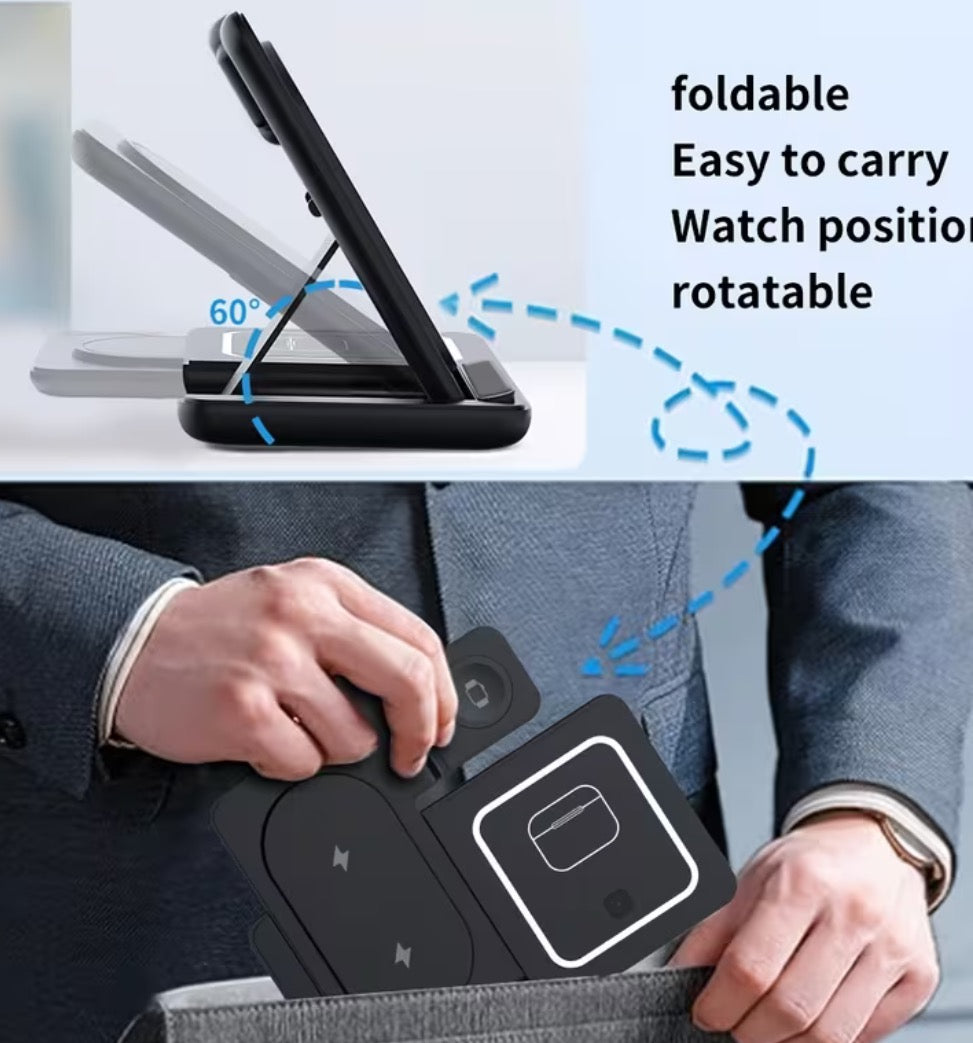 Wireless Charging Stand Magnetic Foldable 3in1 Ph/Watch/Ebuds T14M606969QB