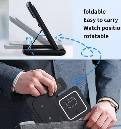Wireless Charging Stand Magnetic Foldable 3in1 Ph/Watch/Ebuds T14M606969QB