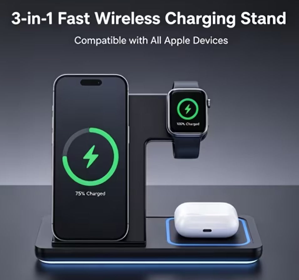 Wireless Charging Stand Magnetic Foldable 3in1 Ph/Watch/Ebuds T14M606969QB