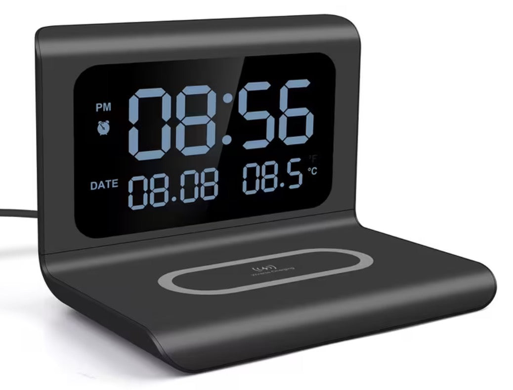 Alarm Clock Date/temp 15w Qi Wireless Charger TRH1385213