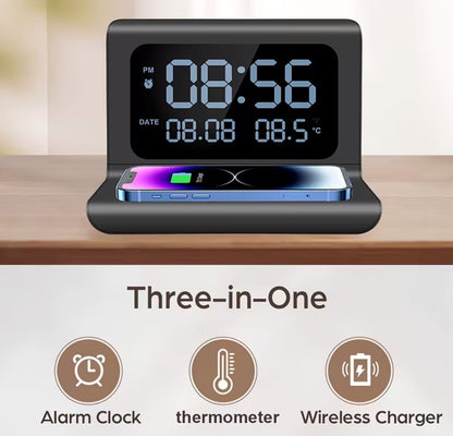 Alarm Clock Date/temp 15w Qi Wireless Charger TRH1385213