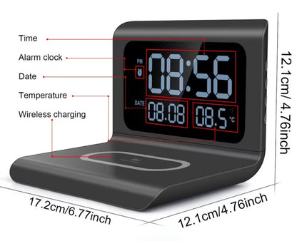 Alarm Clock Date/temp 15w Qi Wireless Charger TRH1385213