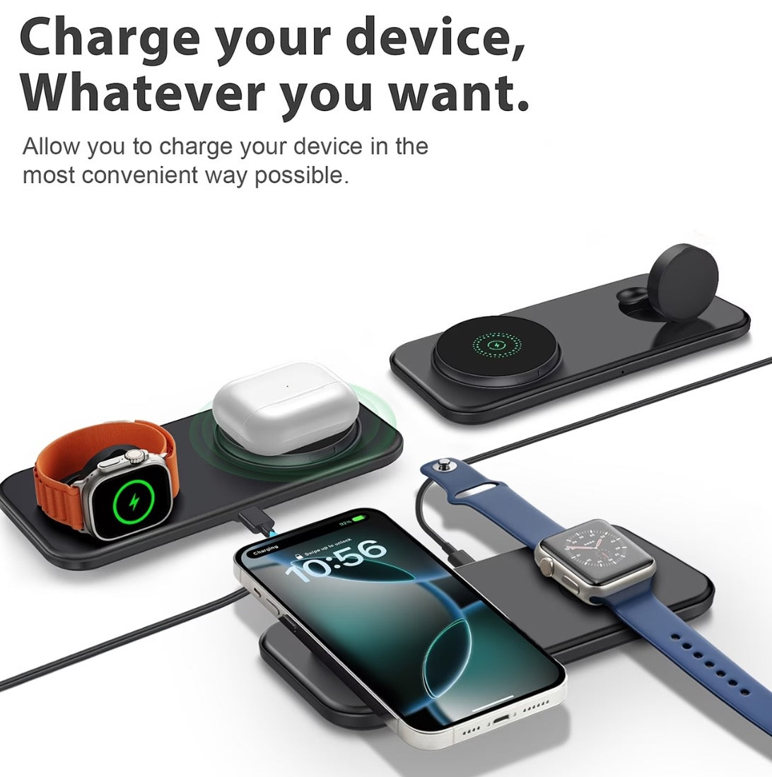 Wireless Charging Stand Magnetic Foldable Phone Watch Earbuds TD2325AW