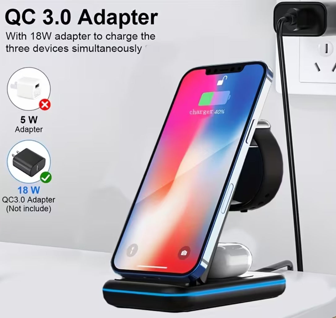 Wireless Charging Stand Foldable 18w 3in1 Ph/Watch/Ebuds TYN5001076B