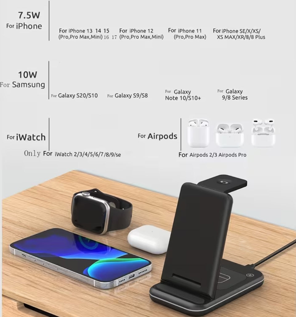 Wireless Charging Stand Foldable 18w 3in1 Ph/Watch/Ebuds TYN5001076B