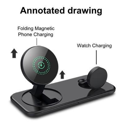 Wireless Charging Stand Magnetic Foldable Phone Watch Earbuds TD2325AW
