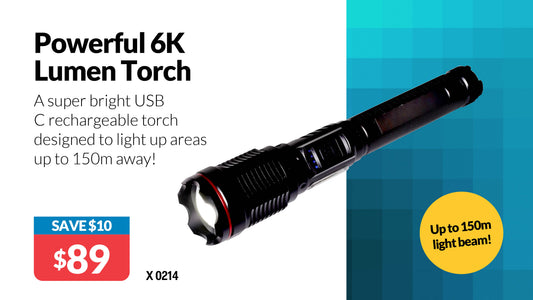 Torch 6000 Lumen Usb Rechargeable Powerbank X0214
