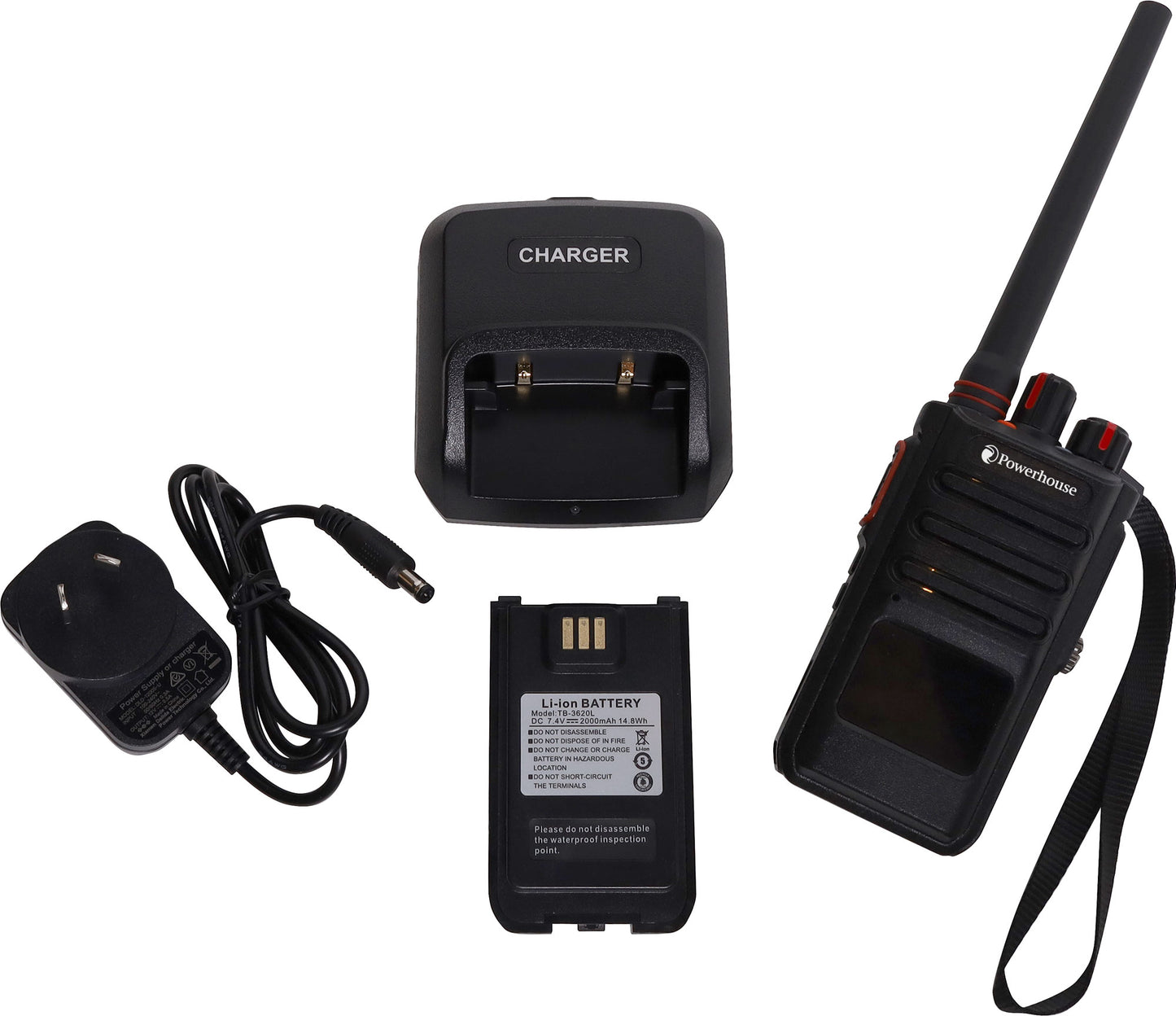 Powerhouse Uhf Cb Radio 80ch 5w With Charging Dock X0664