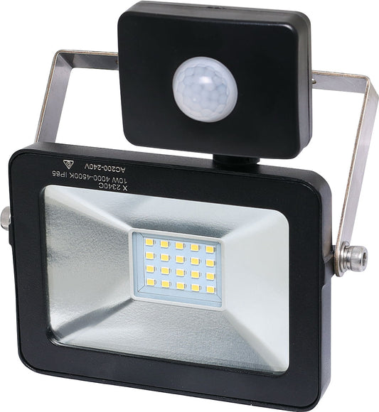 LED Floodlight with Motion Sensor 10W 240V AC IP65 Natural White X2340C