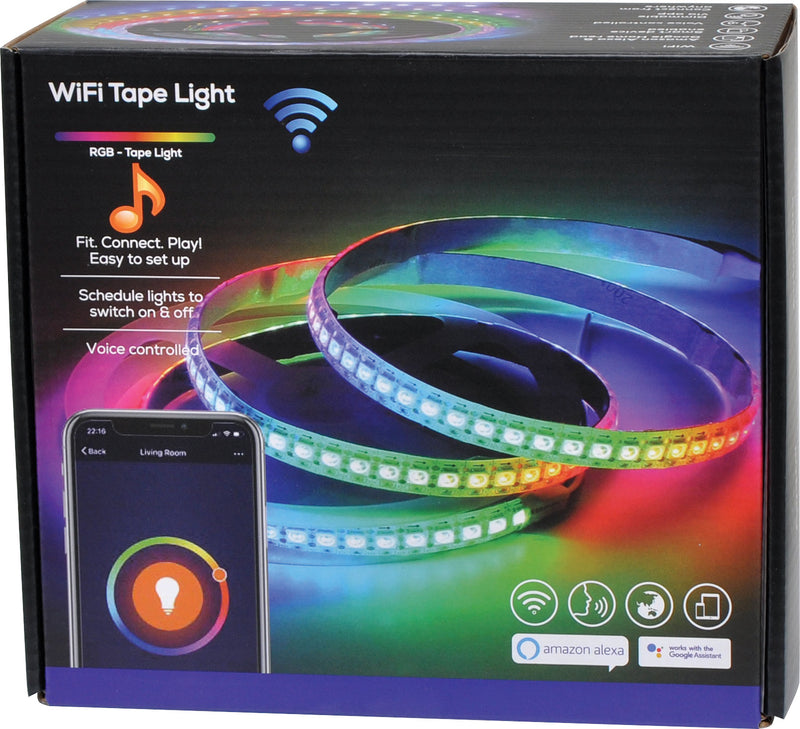 LED Strip Lighting RGB Wi-Fi Controlled Adhesive Kit X3227