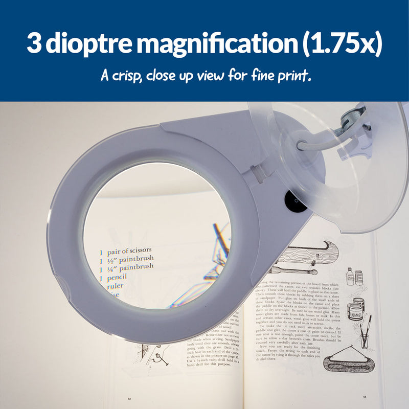 Magnifying Lamp LED Desk Mount 130mm 3 Diopter X4200