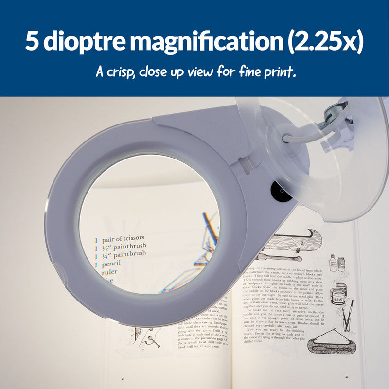 Magnifying Lamp LED Desk Mount 130mm 5 Diopter X4201