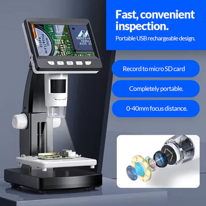 Portable Digital Microscope With 4.3” Screen X4300B
