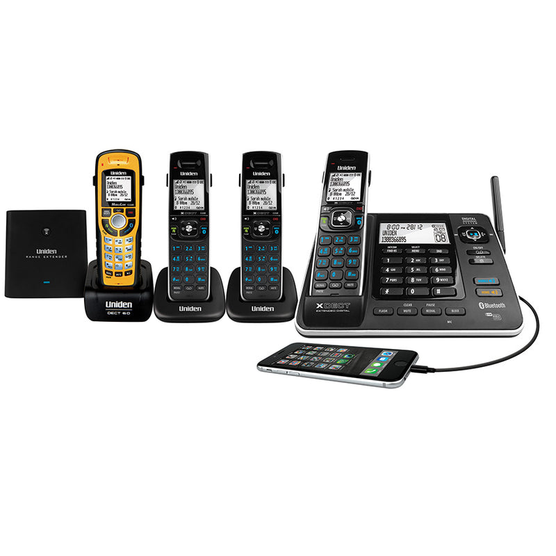 UNIDEN XDECT8355+3WPR Long Range 4 Handset Cordless Phone System XDECT8355+3WPR