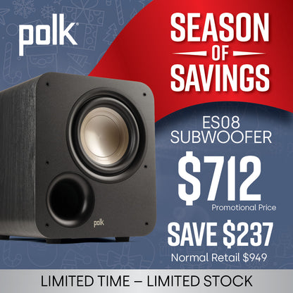 Polk Audio Signature Elite ES08 Subwoofer 8" 100w 32-80hz Black SIGS08SUBELBKAU