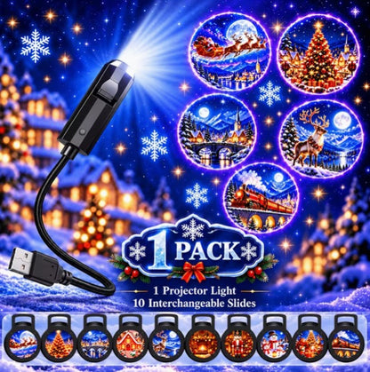 Christmas Projector Light with 10 Interchangeable Slides USB T46M6W662V8