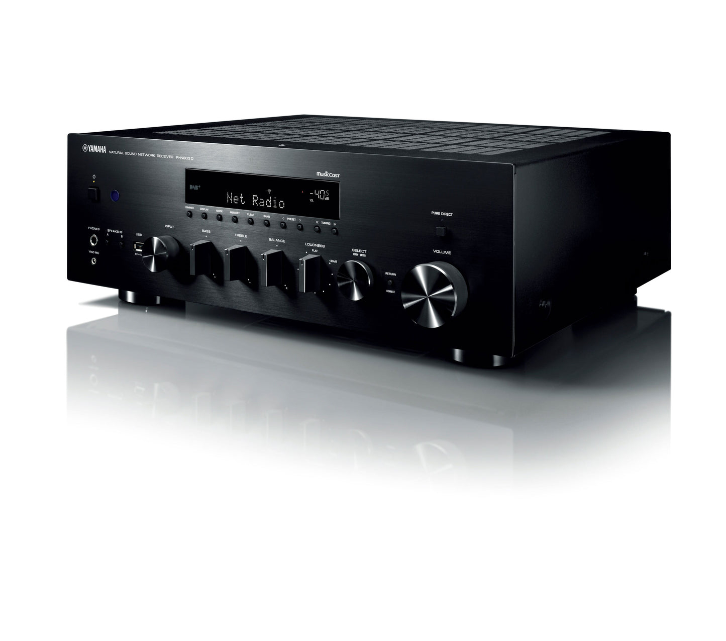Yamaha Stereo Receiver 2x100W MusicCast Black R-N803DB