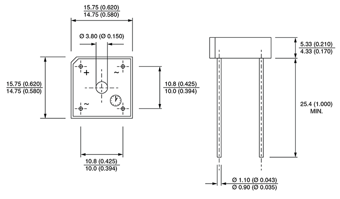 Diodes KBPC604 400V 6A Bridge Rectifier Z0082A