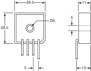 Diode 400V 25A In-line Diode Bridge Z0089